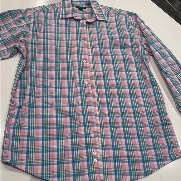 Tommy Hilfiger Men's Pink and Blue Plaid Shirt - Picture 5 of 13